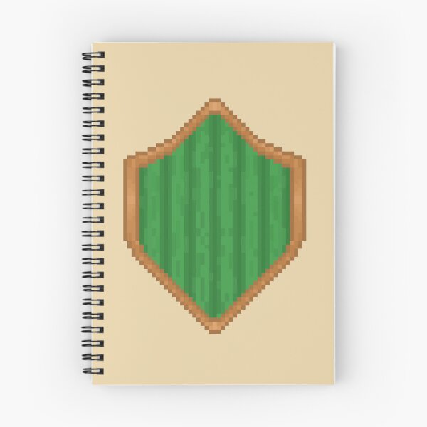 Item preview, pixel green wooden shield designed and sold by autumnalmanac.