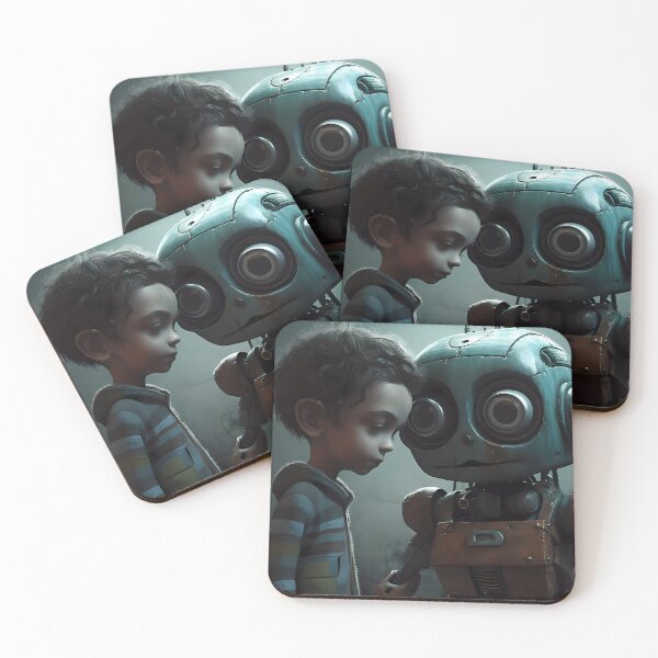 Item preview, Terrifying-Looking Boy and Robot designed and sold by SingularityGeek.
