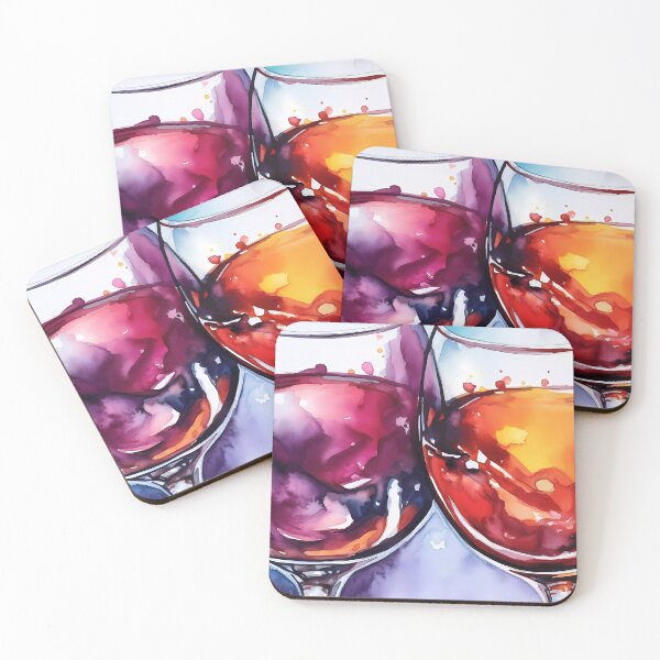 Item preview, Watercolor of Two Rosé Wine Glasses Toasting to Friendship designed and sold by SingularityGeek.