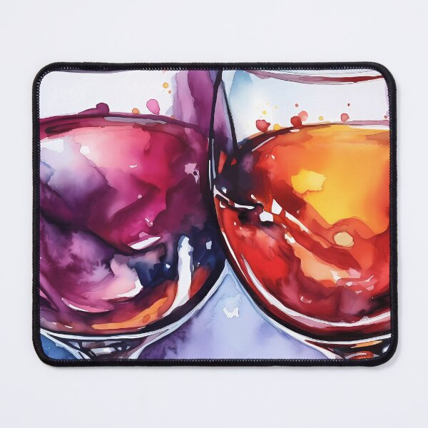 Item preview, Watercolor of Two Rosé Wine Glasses Toasting to Friendship designed and sold by SingularityGeek.