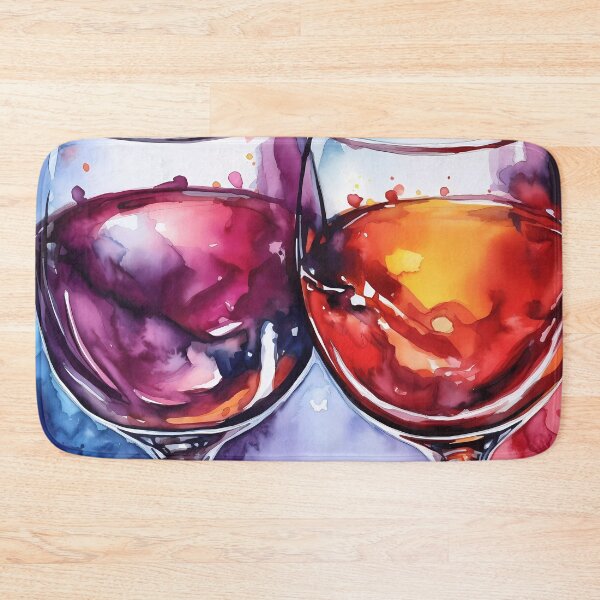 Item preview, Watercolor of Two Rosé Wine Glasses Toasting to Friendship designed and sold by SingularityGeek.