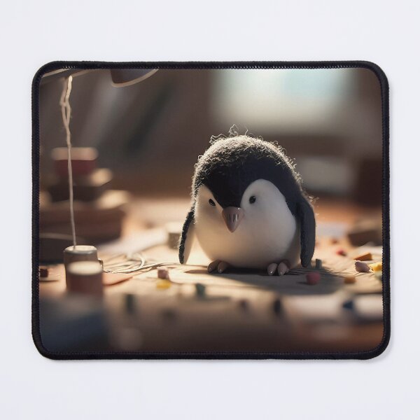 Item preview, Woolen Scientist Penguin Deep in Concentrated Research with a Gooseneck lamp designed and sold by SingularityGeek.