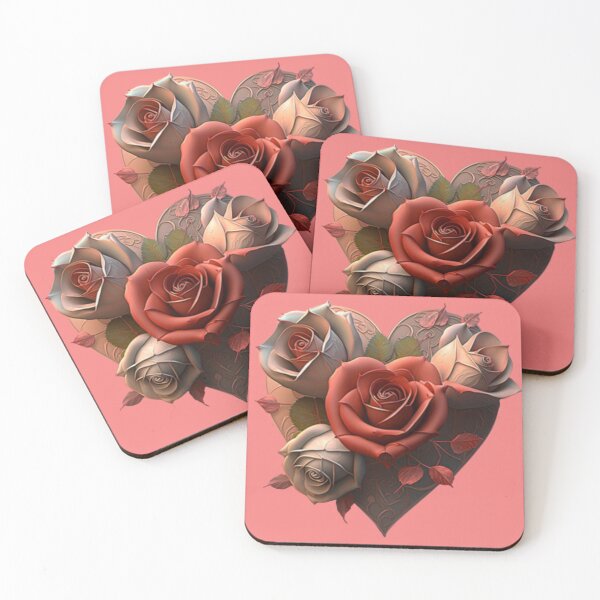 Item preview, four roses in a heart designed and sold by No-No-Name.