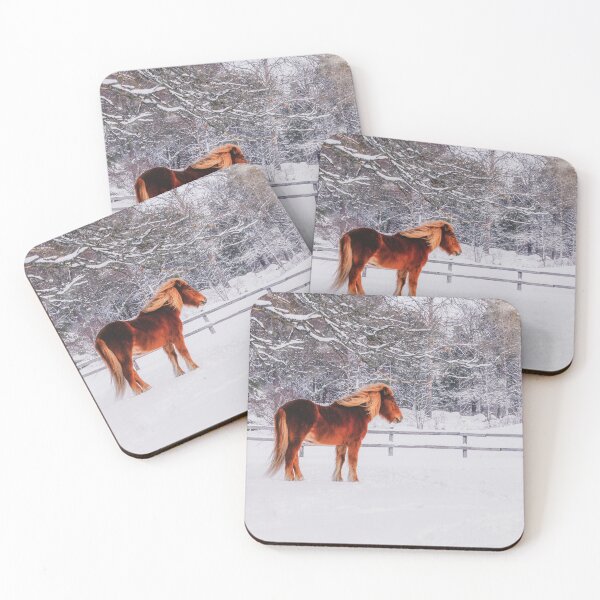 Item preview, Chestnut Horse in Winter Scene - Matte Version designed and sold by Nicklas81.