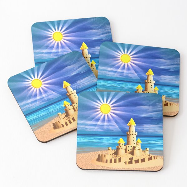 Item preview, Sand castle on the beach AI Art designed and sold by AICreatorin.