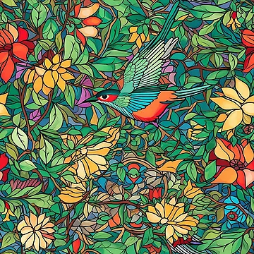 Artwork thumbnail, Hummingbird Pattern by RooArtistry