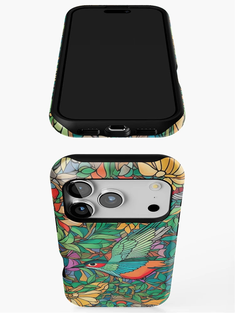 Thumbnail 3 of 4, iPhone Case, Hummingbird Pattern designed and sold by RooArtistry.