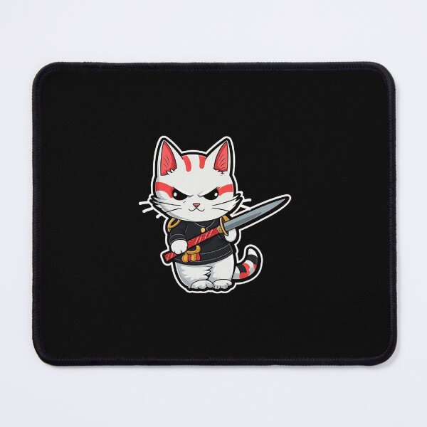 Item preview, White Red Katana Cat designed and sold by FantasySoul.