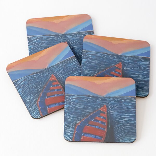 Item preview, Original traditional painting of boat in the lake  designed and sold by Daizydrawshop.
