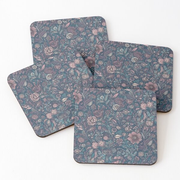 Item preview, tiny Fable Floralr colored blue and light surilian and mauve designed and sold by aquinavortex.
