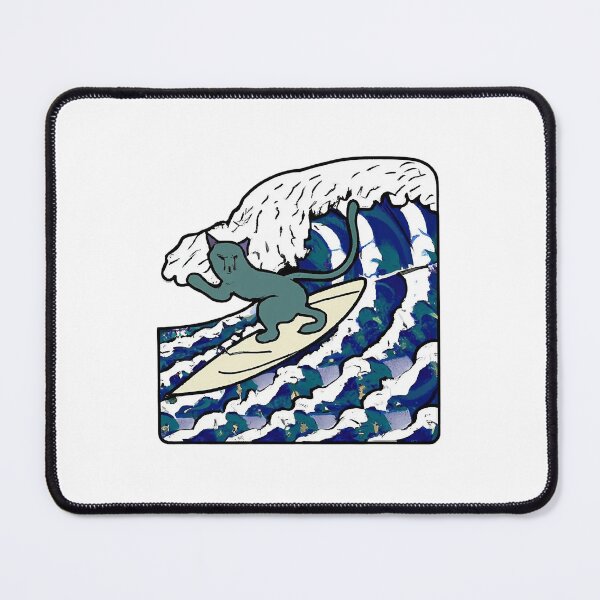 Item preview, Cute Surfing Cat Sticker designed and sold by Davey's Designs.