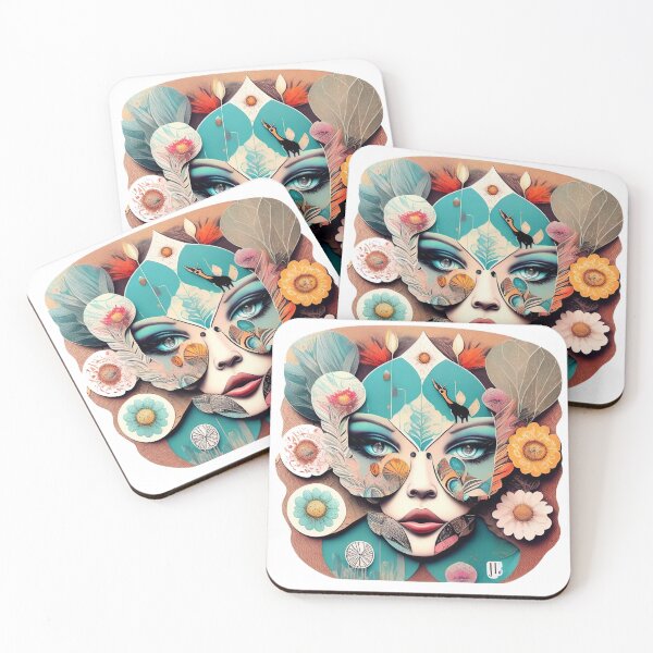 Item preview, Portrait of beautiful young woman with psychedelic make-up and flowers designed and sold by Sanan Israyilli.