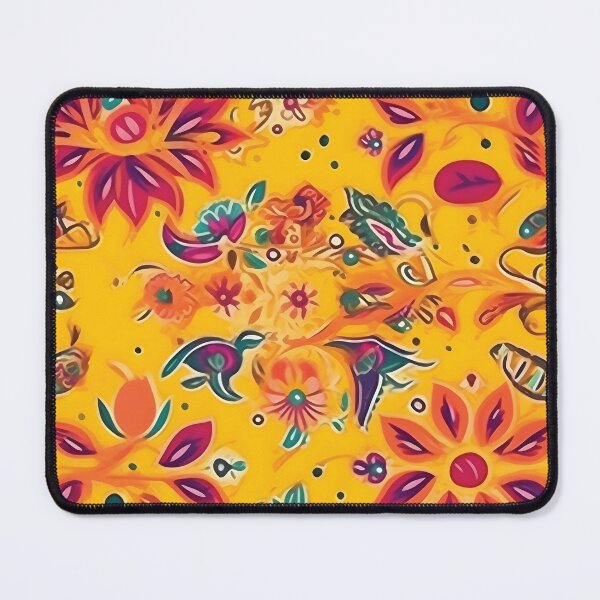Item preview, Diwali Rangoli Floral Design Pattern on Yellow Background designed and sold by PatternBestFan.