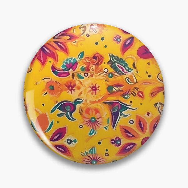 Artikelvorschau, Diwali Rangoli Blumenmuster auf gelbem Hintergrund entworfen und verkauft von PatternBestFan.