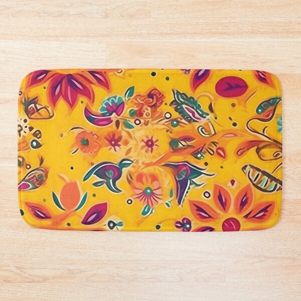 Item preview, Diwali Rangoli Floral Design Pattern on Yellow Background designed and sold by PatternBestFan.
