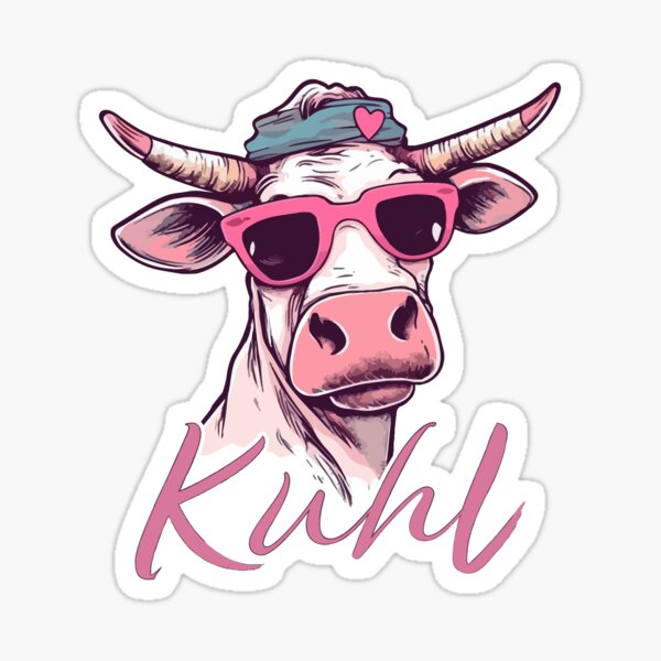 Kuhl - Cool Cow - Vintage Style, Retro Cow Sticker