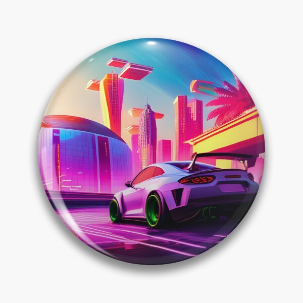 Item preview, Neon Porscha Super Car At Sunset designed and sold by Ink Art Design.