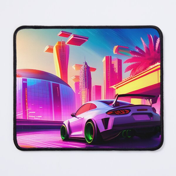 Item preview, Neon Porscha Super Car At Sunset designed and sold by Ink Art Design.