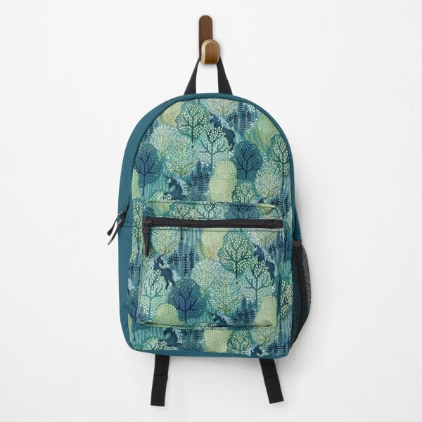 Item preview, Hidden unicorn woods in shades of green watercolor designed and sold by adenaJ.