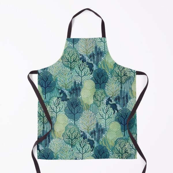 Item preview, Hidden unicorn woods in shades of green watercolor designed and sold by adenaJ.