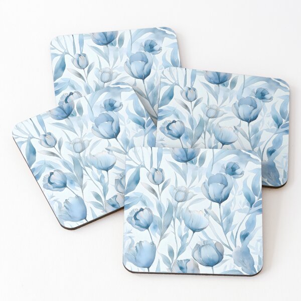 Item preview, Tulip Flower Pattern Watercolor Alex Maleev Style light blue designed and sold by Japanattis.