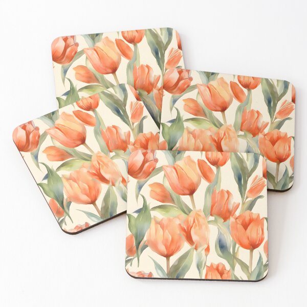 Item preview, Tulip Flower Pattern Watercolor Alex Maleev Style Orange designed and sold by Japanattis.