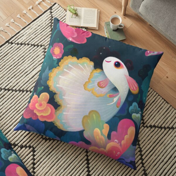 Flower guppy Floor Pillow