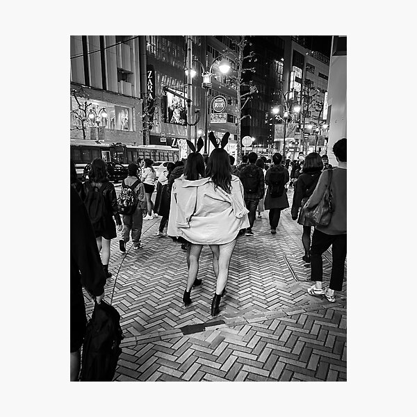 Black and white cosplay girls in Tokyo, Japan Photographic Print