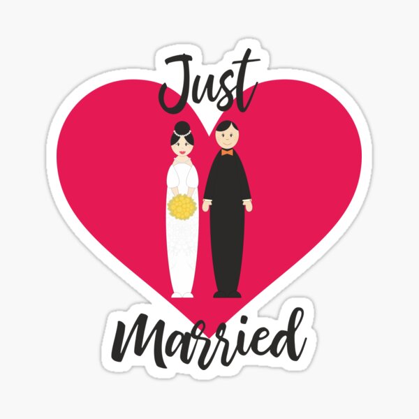 Recién Casados - Just Married Design Pegatina
