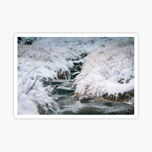 Snowy stream Sticker