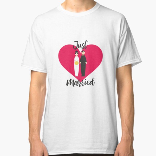 Recién Casados - Just Married Design Camiseta clásica