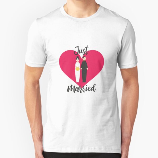 Recién Casados - Just Married Design Camiseta ajustada