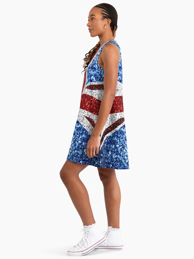 glitter union jack dress Glitzy Affair Glitter Mesh Long Sleeve Mini Dress main image 1