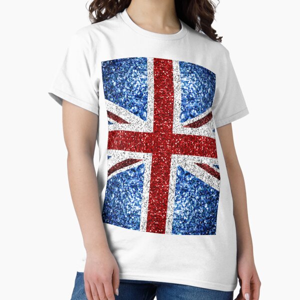 Item preview, UK flag red blue white faux sparkles glitters United Kingdom British Union Jack (Photo of Glitter - Not Reflective) designed and sold by PLdesign.