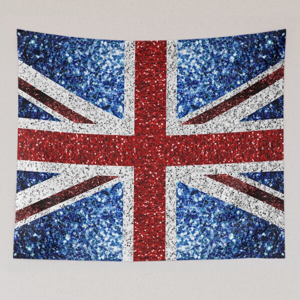 Item preview, UK flag red blue white faux sparkles glitters United Kingdom British Union Jack (Photo of Glitter - Not Reflective) designed and sold by PLdesign.