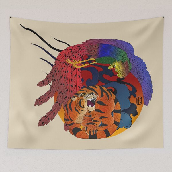 Aperçu de l'œuvre Phénix / Tigre créée et vendue par KaishoDesign.