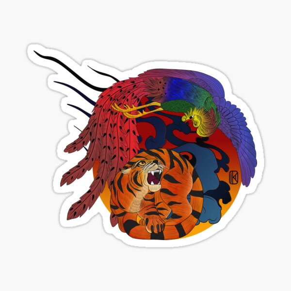 Aperçu de l'œuvre Phénix / Tigre créée et vendue par KaishoDesign.