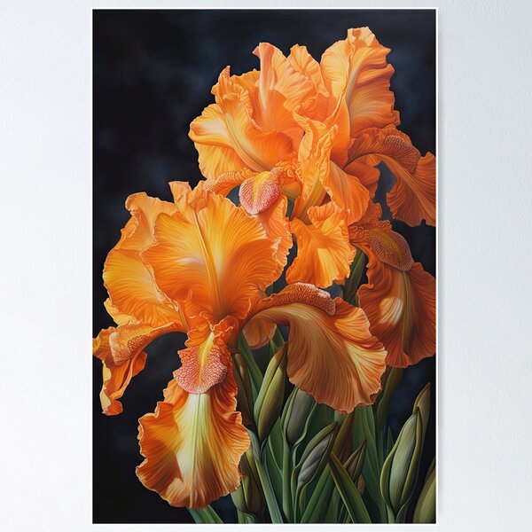 Artikelvorschau, Orange Irises entworfen und verkauft von Vanover Designs.