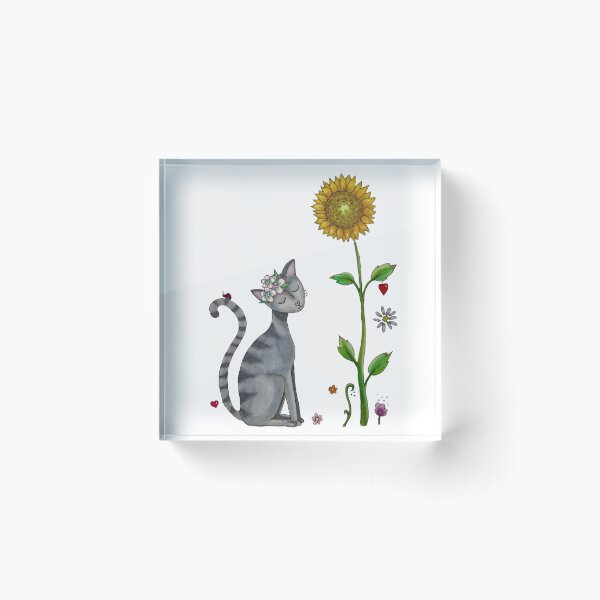 Item preview, Cat with flowers designed and sold by -Lumisa-Design-.