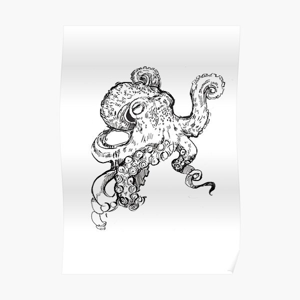 Poster Kraken Tattoo Redbubble