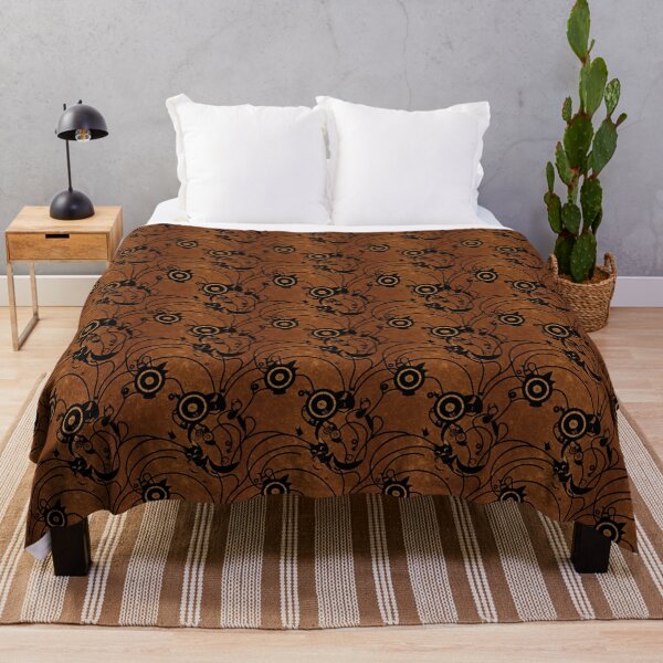 Item preview, Abstract Steampunk Black Cat Pattern on Brown Background designed and sold by Aaron2610.