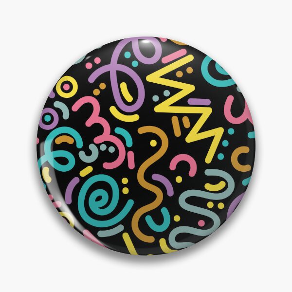 Item preview, Memphis Style Doodle Patterns (Black Background) designed and sold by Cosmodoody.