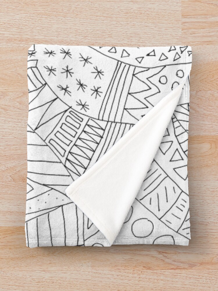 Colour your own doodle style Throw Blanket