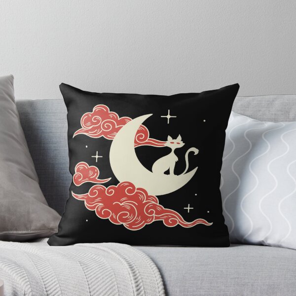 Item preview, Cat's Nightly Prowl Moon and Stars in Red designed and sold by InfernalDesign.