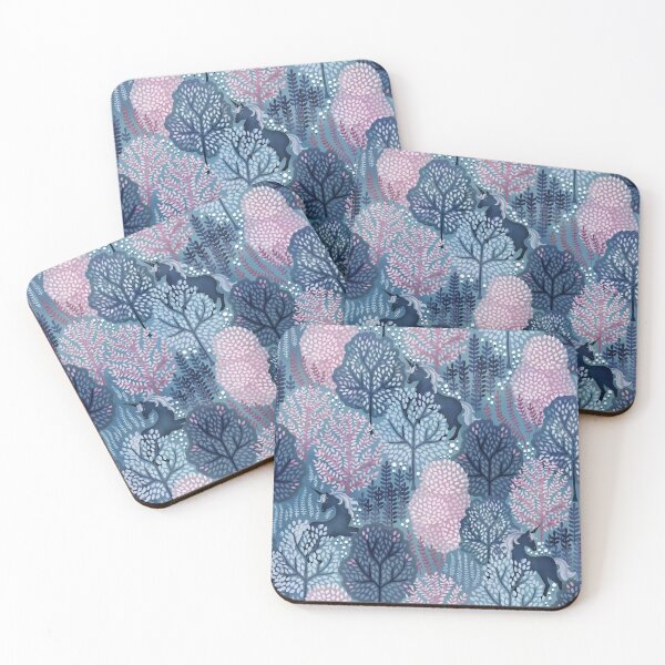 Item preview, Hidden unicorn woods blue and pink designed and sold by adenaJ.