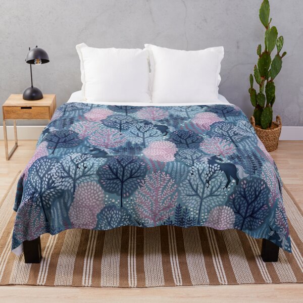 Item preview, Hidden unicorn woods blue and pink designed and sold by adenaJ.