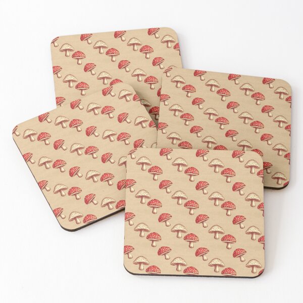 Item preview, Red and Beige Fly Agaric Mushroom Pattern designed and sold by Heather Maree Design Studio.
