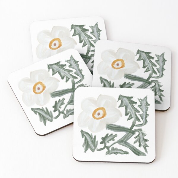 Item preview, Handdrawn White Prickly Poppy Flower designed and sold by tending-oaks.