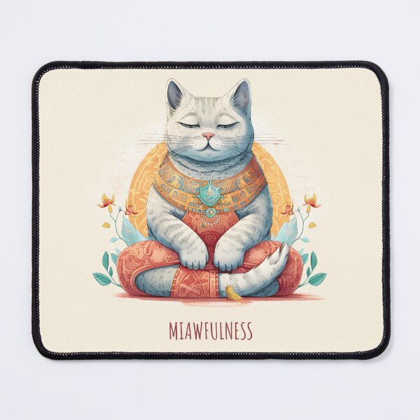 Item preview, Miawfulness Meditation Buddha Cat - yet another cat miaw designed and sold by ZenHorn.