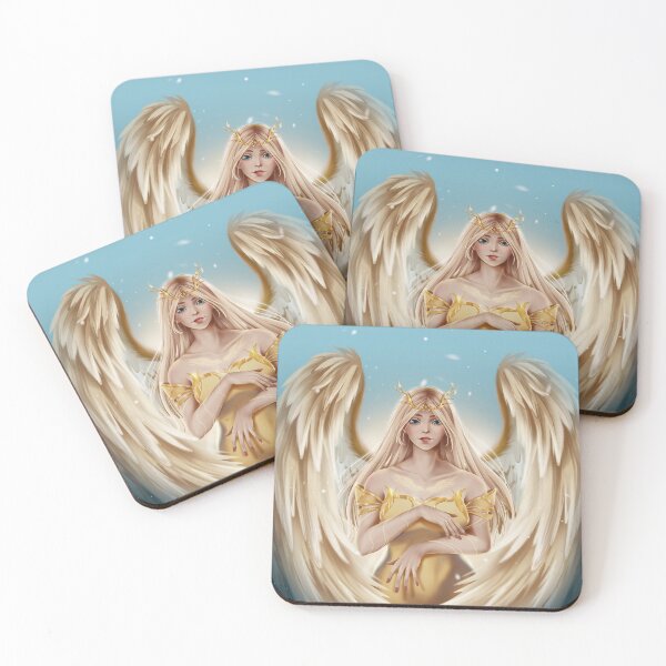 Item preview, Angel Girl with Golden Wings designed and sold by mizuyro.